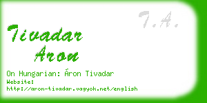 tivadar aron business card