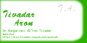 tivadar aron business card